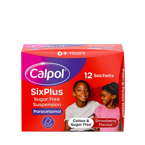 Calpol 6 Plus Sugar Free Sachets 12s pack shot