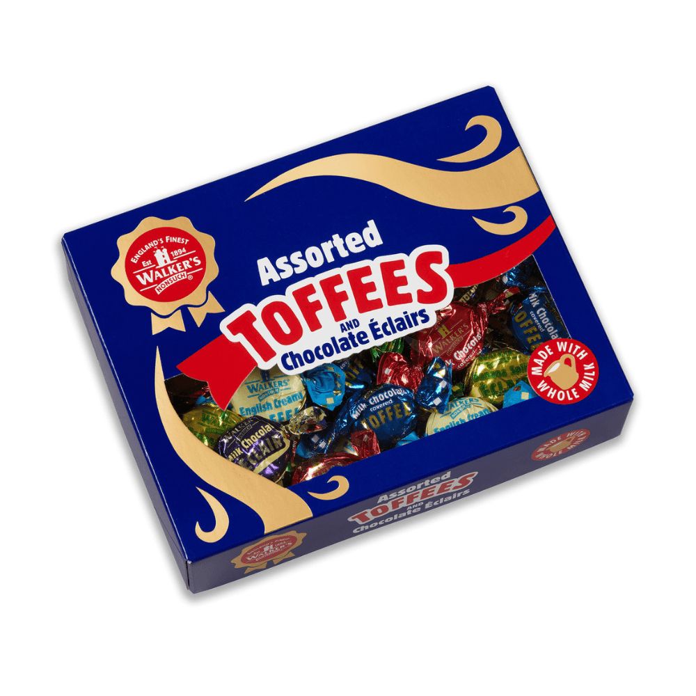 Walkers Nonsuch Assorted Toffees & Chocolate Eclairs Gift Box 350g pack shot
