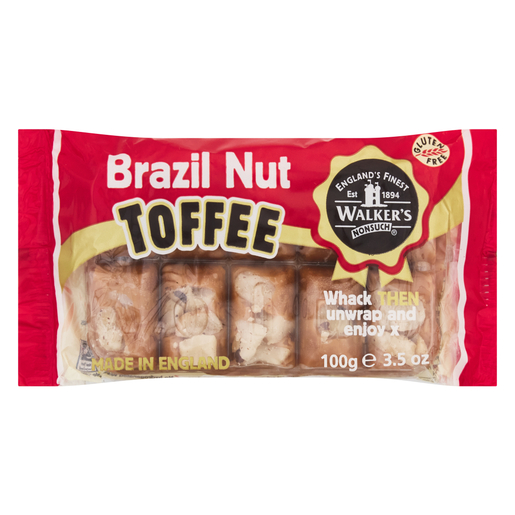 Walkers Nonsuch Brazil Nut Toffee Bar 100g pack shot