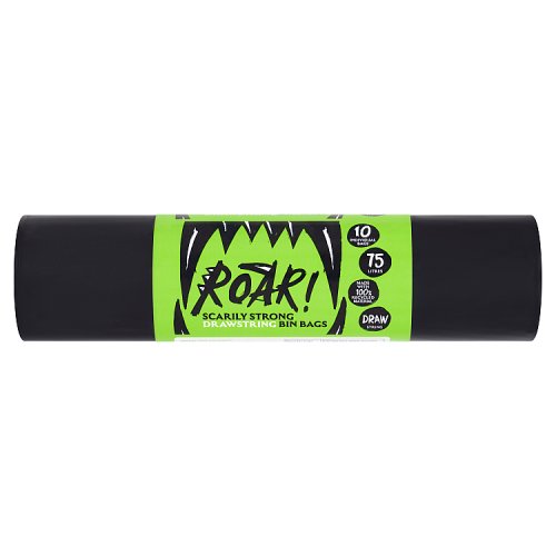 Roar Drawstring Refuse Sacks 10's 75L pack shot