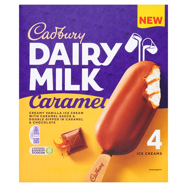 Cadbury Caramel Sticks 4pk (4 x 90ml) pack shot