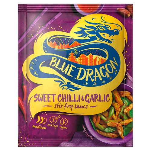Blue Dragon Stir Fry Sauce Sachet Sweet Chilli & Garlic 120g pack shot