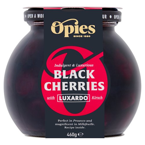Opies Black Cherries with Kirsch 460g pack shot