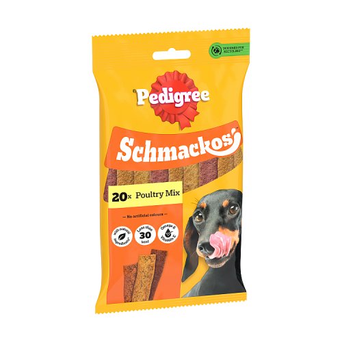 Pedigree Schmackos Dog Treats Poultry 20 Stick 144g pack shot