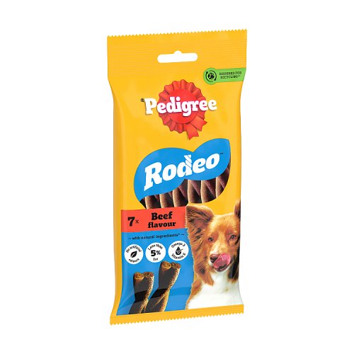 Pedigree Rodeo Dog Treats & Beef 7 Stick 140g pack shot