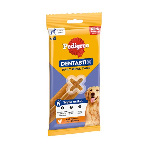 Pedigree Dentastix Dental Chews Large Dog 4 Stick 154g pack shot
