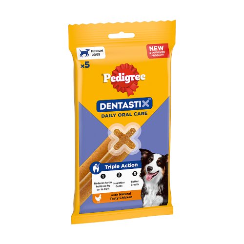 Pedigree Dentastix Dental Chews Medium Dog 5 Stick 128g pack shot