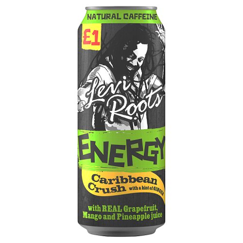 Levi Roots Caribbean Crush Energy Can PM £1 500ml pack shot