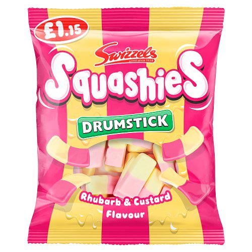 Swizzels Squashies Rhubarb & Custard 120g PMP pack shot