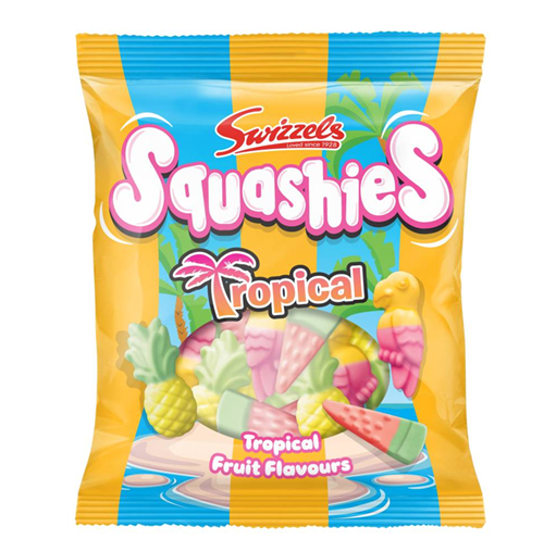 Swizzels Squashies Tropical 100g PMP pack shot