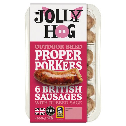 JOLLY HOG PROPER PORKER SAUSAGES pack shot