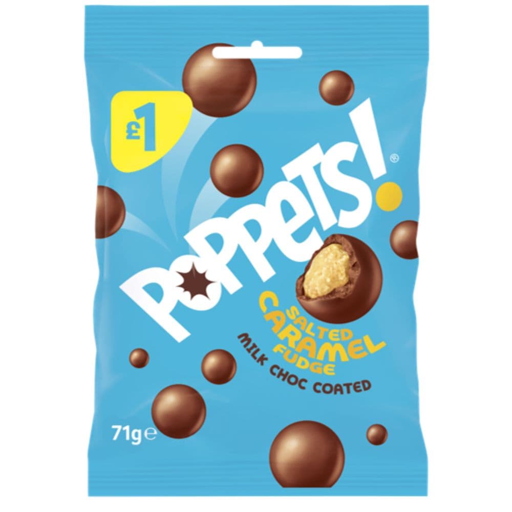 Poppets Salted Caramel Bag PM £1 71g pack shot