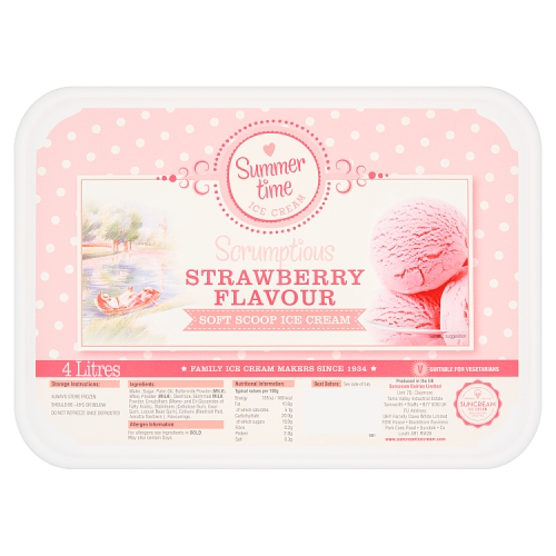 Summer Time Strawberry Soft Scoop 4Ltr pack shot