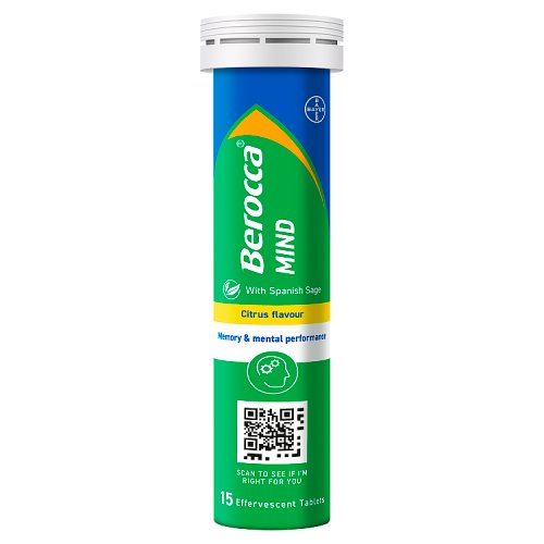 Berocca Mind Effervescent Tablets Citrus 15s pack shot