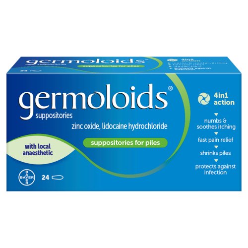 Germoloids Triple Action Suppositories 24's pack shot