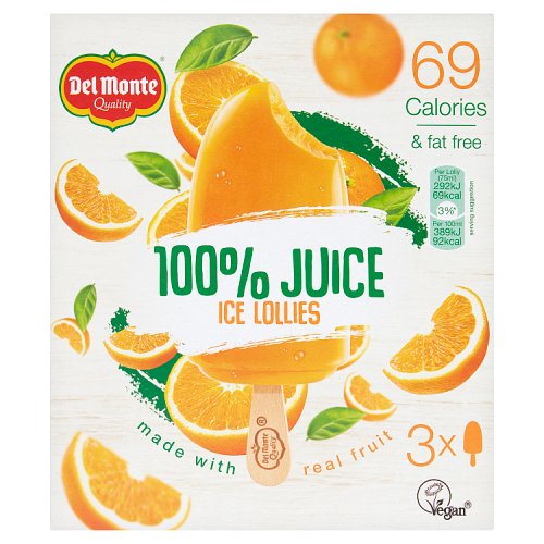DEL MONTE ORANGE LOLLIES 3PK pack shot