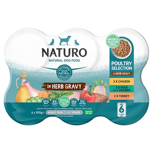 Natruo Poulty Selection in Herb Gravy 6pk (6 x 390g) pack shot