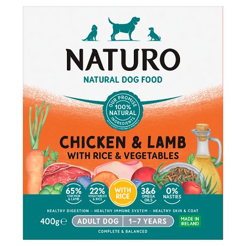 Naturo Chicken Lamb Rice & Vegetable 400g pack shot
