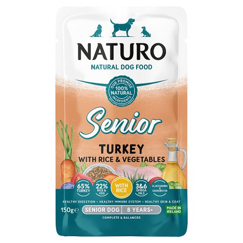 Naturo Mini Senior Turkey with Rice & Veg Pouch 150g pack shot