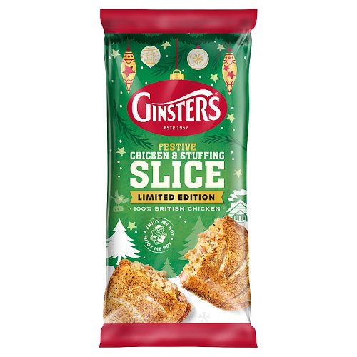 GINSTERS FESTIVE CHICKEN & STUFFING SLICE PS pack shot
