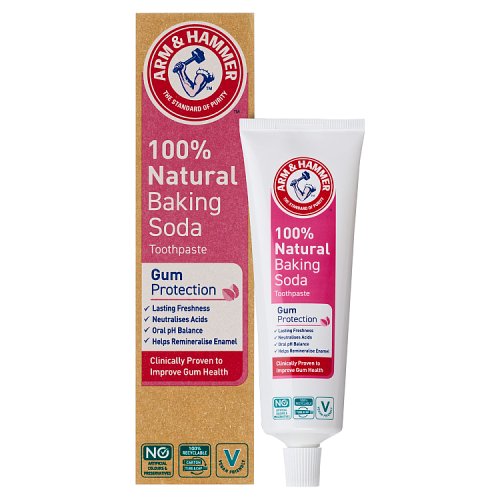 Arm & Hammer Toothpaste 100% Natural Baking Soda Gum Protect 75ml pack shot
