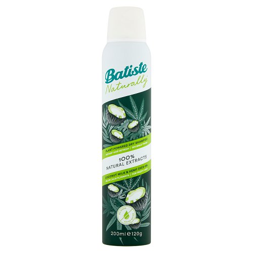 Batiste Dry Shampoo Naturally Coconut Milk & Hemp Seed Oil 200ml pack shot