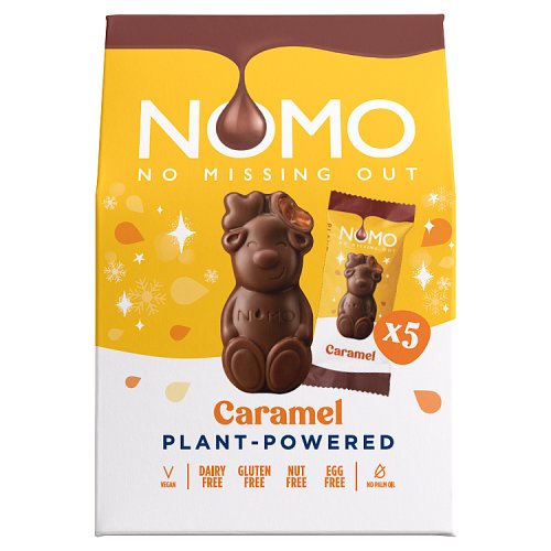 Nomo Mini Caramel Filled Reindeers Box 53g pack shot