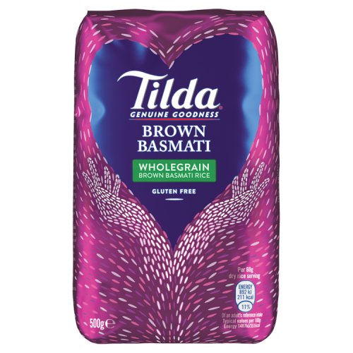 Tilda Wholegrain Basmati Rice 500g pack shot