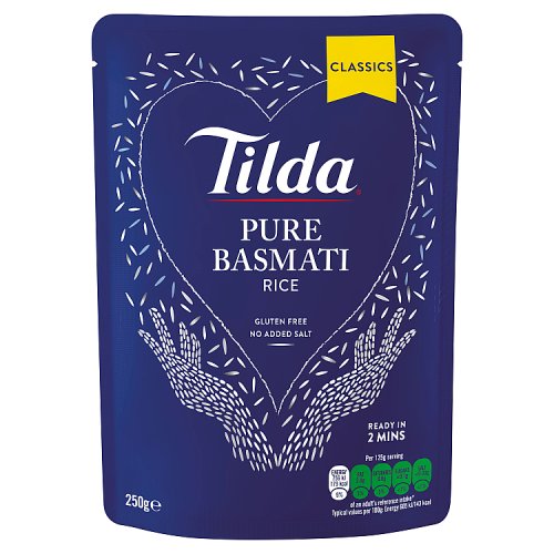 Tilda Classic Steamed Plain Basmati Rice 250g pack shot