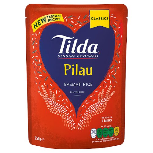 Tilda Classic Steamed Pilau Basmati Rice 250g pack shot