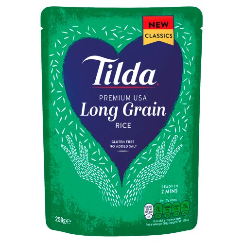 Tilda Classic Steamed Long Grain Rice 250g pack shot