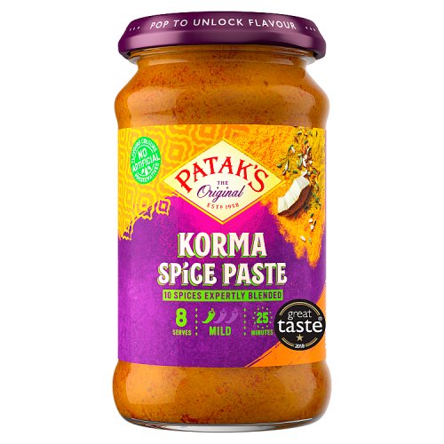 Pataks Korma Curry Paste Jar 283g pack shot