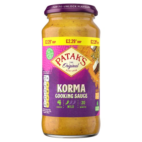 Pataks Korma Sauce 450g PMP pack shot