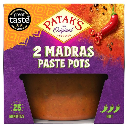 Pataks Madras Paste Pots 2pk (2 x 70g) pack shot