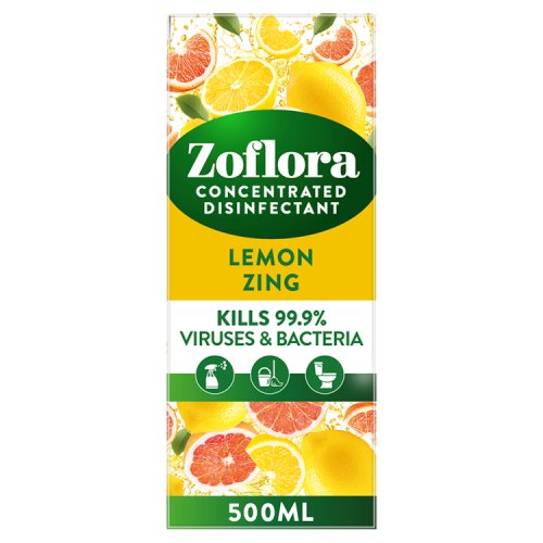 Zoflora Concentrated Disinfectant Lemon Zing 500ml pack shot