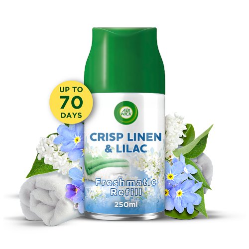 Airwick Freshmatic Refill Linen & Lilac 250ml pack shot