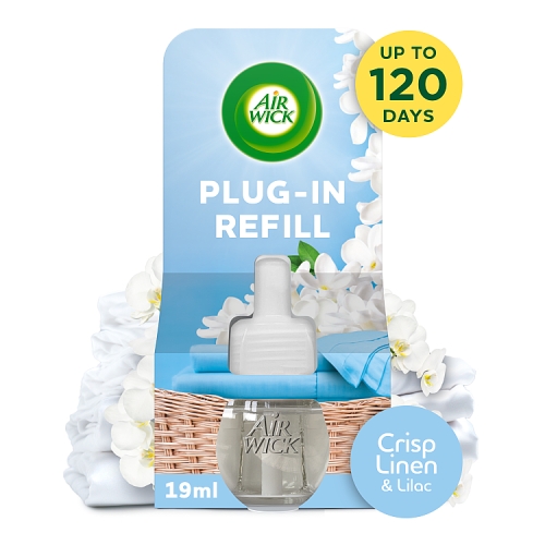 Airwick Electrical Plug In Refill Linen & Lilac 19ml pack shot