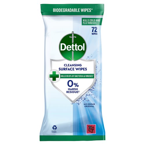Dettol Antibacterial Multi Surface Cleaning Wipes 72s pack shot