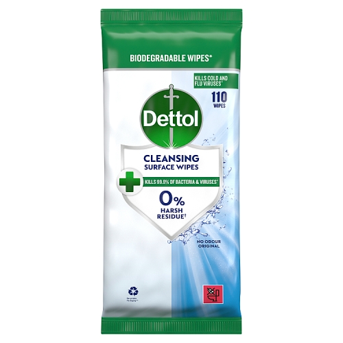 Dettol Cleansing Surface Wipes 110's pack shot