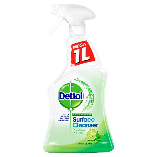 Dettol Anti-Bac Surface Cleanser Lime and Mint Trigger 1L pack shot