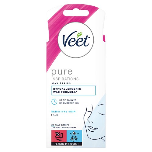 Veet Pure Sensitive Inspiration Cold Wax Strips - Face 20s pack shot