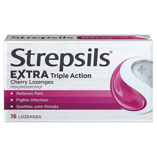 Strepsils Extra Cherry 16's pack shot