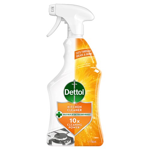Dettol Power & Pure Antibacterial Kitchen Cleaner Spray 750ml pack shot