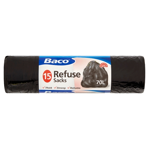 Baco Drawstring Refuse Sacks 15pk pack shot