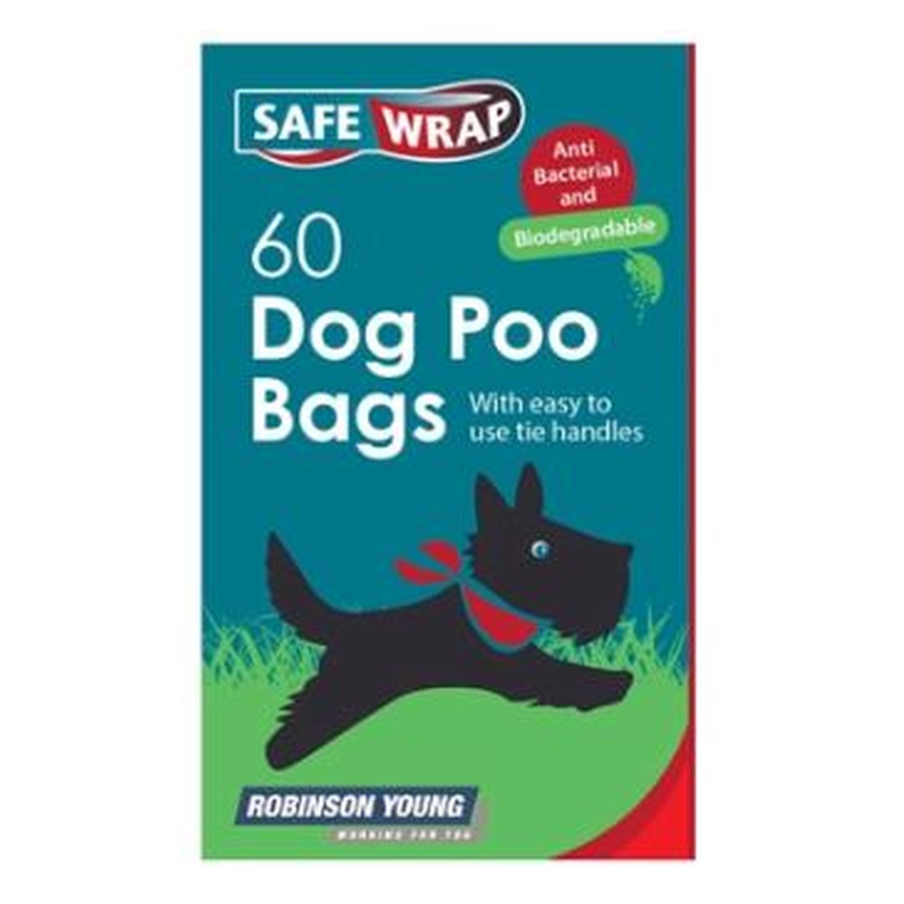 Safewrap Tie Handle Dog Poo Bags 60s pack shot