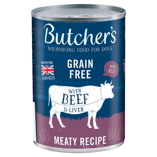 Butchers Beef & Liver in Jelly Tin 400g Single Cans pack shot
