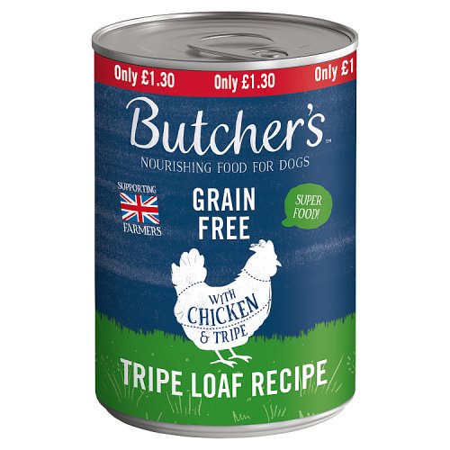 Butchers Chicken & Tripe Dog Food Tin 400g PMP £1.30 pack shot
