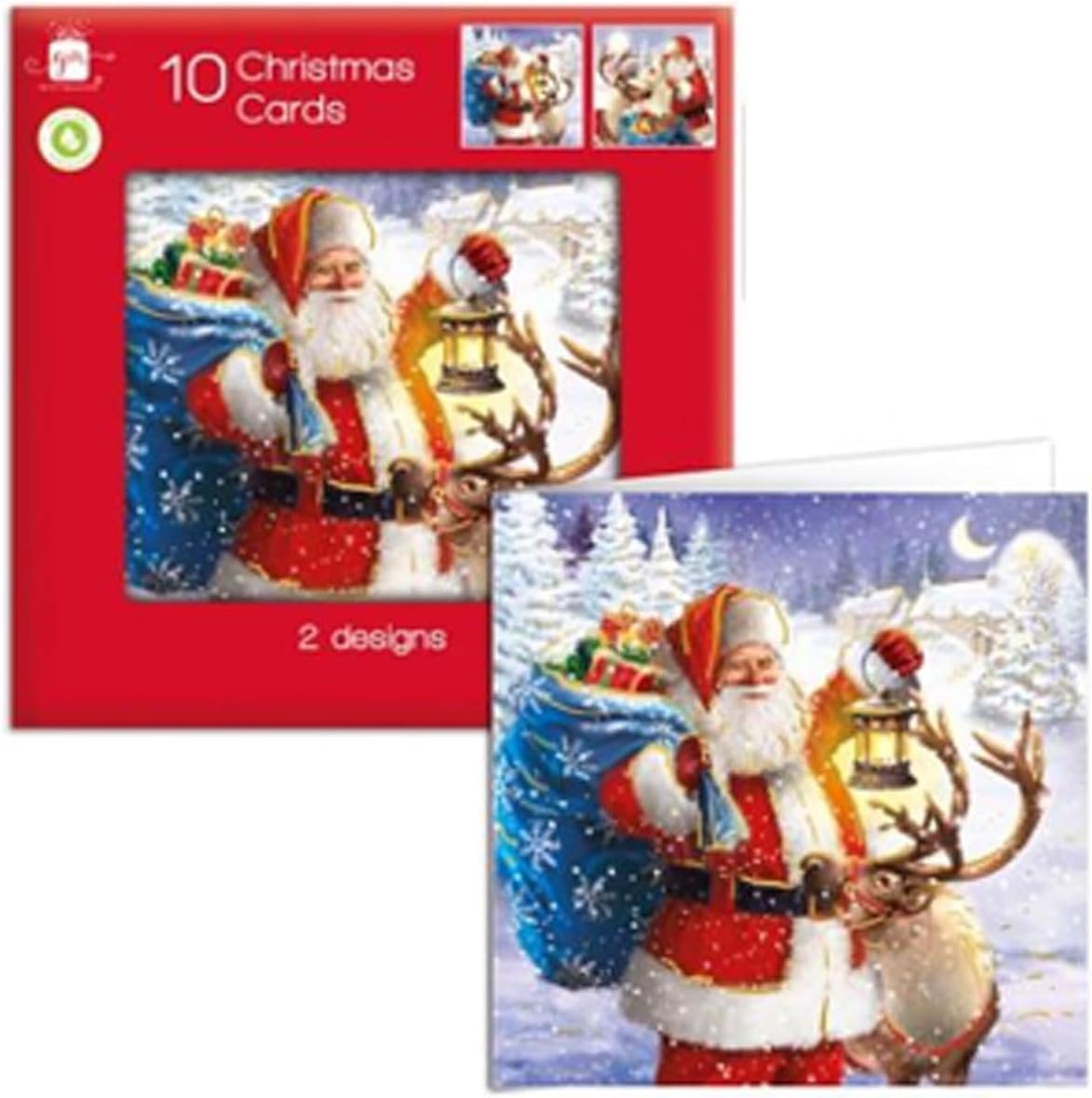 Giftmaker Square Traditional Santa Cards 10s pack shot