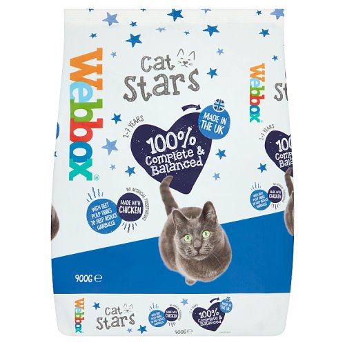 Webbox Cat Complete Dry Food Stars with Chicken 900g pack shot