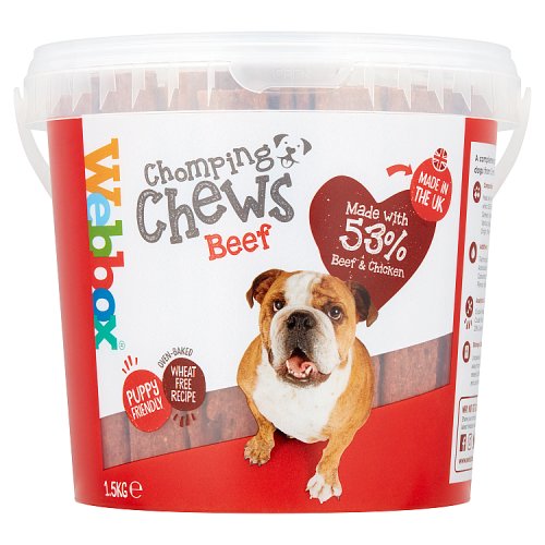Webbox Dog Chomping Chews, Beef, 1.5KG, Case of 6 pack shot